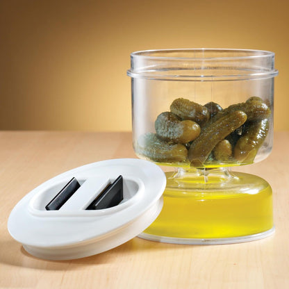 Convenient Pickle and Olive Jar with Fork